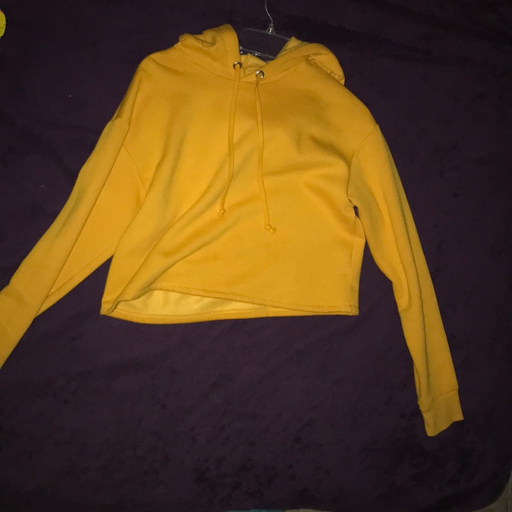 Cropped yellow hoodie for sale
